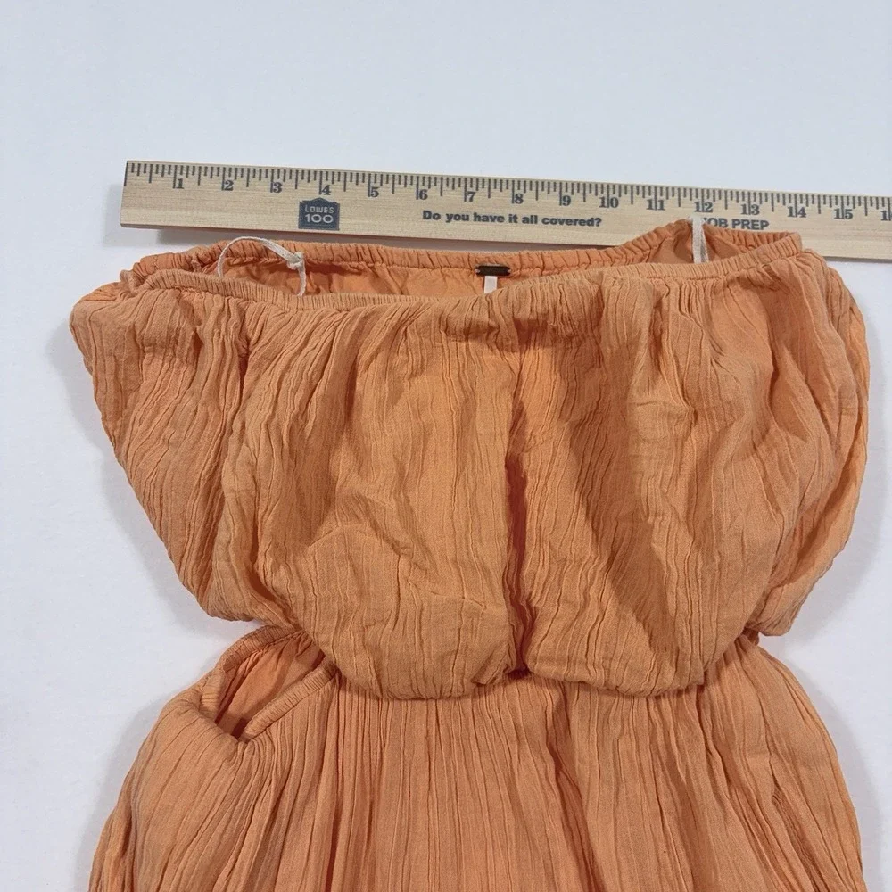 Free People Cut Out For It Jumpsuit‎ Sz S Sherbert Orange Summer Resort Beach